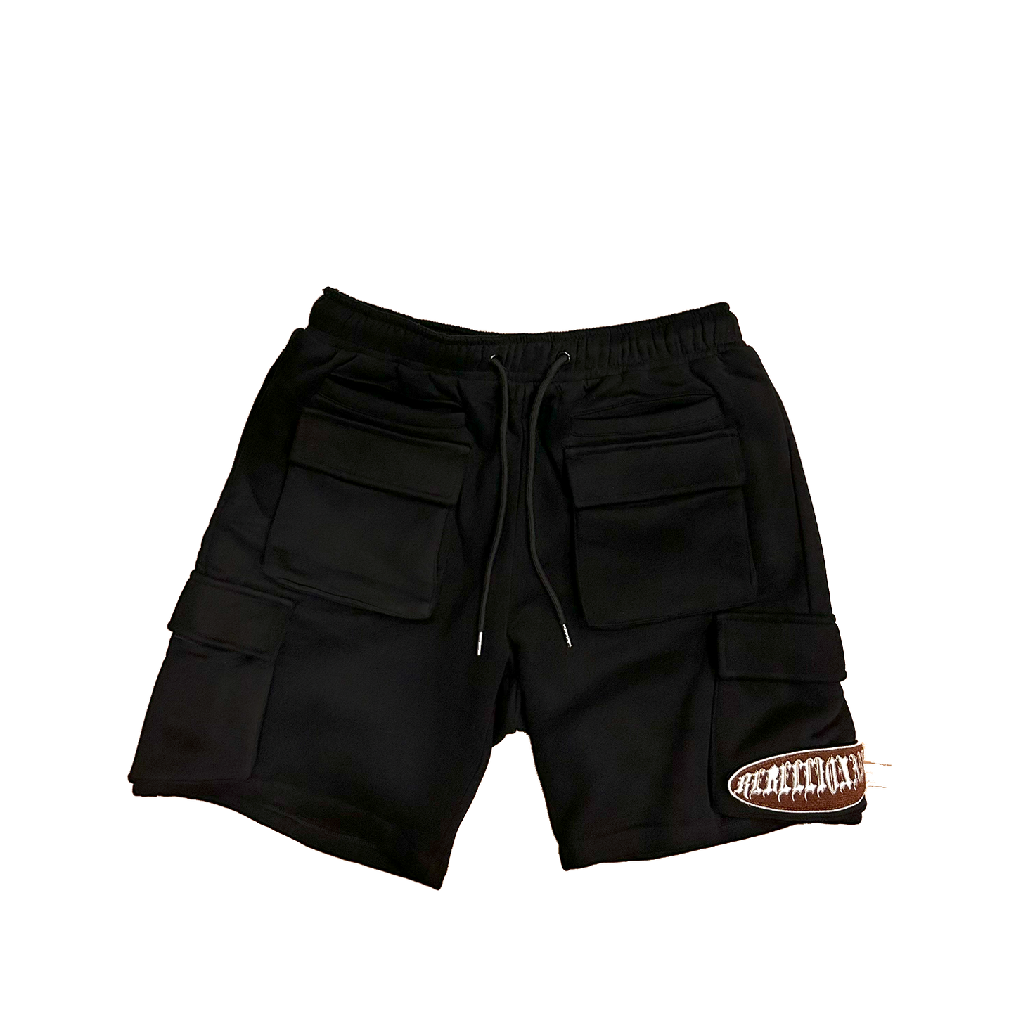 REBELLIONAIRE PATCH-WORK CARGO SHORTS