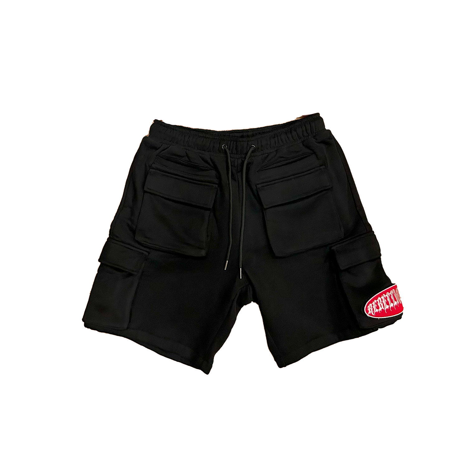 REBELLIONAIRE PATCH-WORK CARGO SHORTS